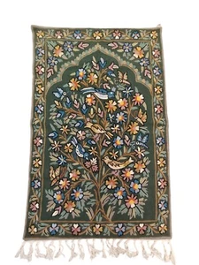 Wall Hanging Tapestry Wool Handmade Tree of Life Kashmir Rug, Wall Decor - Picture 1 of 9