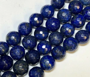 Gorgeous 10mm Faceted Lapis gemstone beads 15" strand - Picture 1 of 1