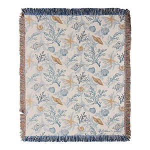 SEA LIFE TAPESTRY THROW BLANKET - 50" x 60" - Picture 1 of 1