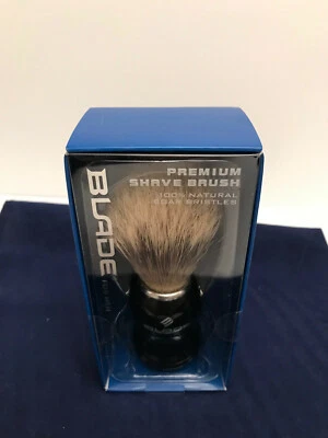 Blade for Men Premium Shave Brush 100% Natural Boar Hair Bristles NIB - Image 1 of 4