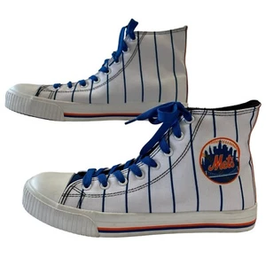 Herren Größe 8 Foco New York Mets Hoch Turnschuhe MLB Team Schuhe Blau Nadelstreifen - Bild 1 von 7