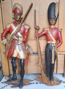 Vintage Sexton Cast Metal British Army Redcoat Soldiers Wall Art 21” Nice! - Picture 1 of 8