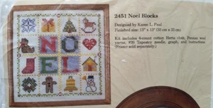 The Creative Circle Cross Stitch Kit ~ Noel Blocks ~ Christmas ~ 13" x 13" ~ NEW - Picture 1 of 2