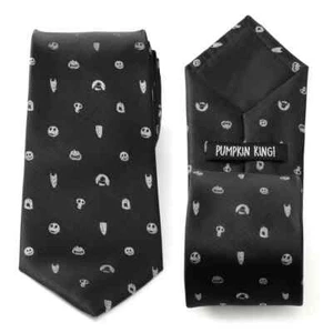 Disney Nightmare Before Christmas Black Gray Men's Tie - 100% Polyester - Picture 1 of 7