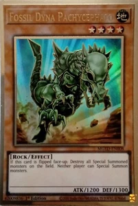 MGED-EN008 FOSSIL DYNA PACHYCEPHALO PREMIUM GOLD RARE 1ST EDITION YuGiOh CARD - Picture 1 of 1