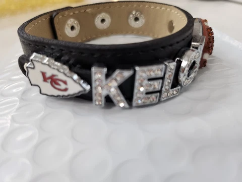 Kansas City Chiefs Mahomes KELCE  Rhinestone Charm Bracelet / Football Fan Cover