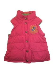 Polo Ralph Lauren Equestrian Girls winter PUFFER vest sz 7 REVERSIBLE Hot Pink - Picture 1 of 11