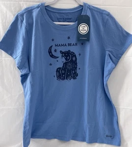 Life Is Good Crusher T-Shirt Damen XL Mama Bear Tee Oberteil Neu Blau - Bild 1 von 7