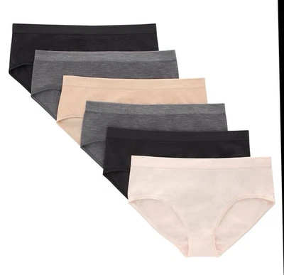Roupa íntima Hanes Girls Tween hipster pacote com 6 elástico sem costura tamanho G❗️sem etiquetas - Imagem 1 de 3