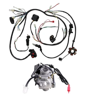 Wiring Harness Wire Loom & Carburetor For GY6 125cc 150cc ATV Quad Go Kart - Picture 1 of 6