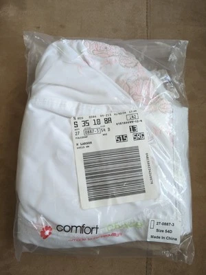 Comfort Choice 54D Bra White Pink Floral Trim New Sealed Package  - Image 1 of 4