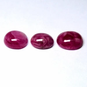💎 13.12ct 3pcs Lot Oval Cabochon Natural Reddish Pink Sapphire - Heated Gems - Picture 1 of 4