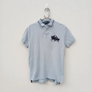 Polo Ralph Lauren Polo Shirt Size Medium Blue Cotton Custom Fit FLT-FPL - Picture 1 of 7
