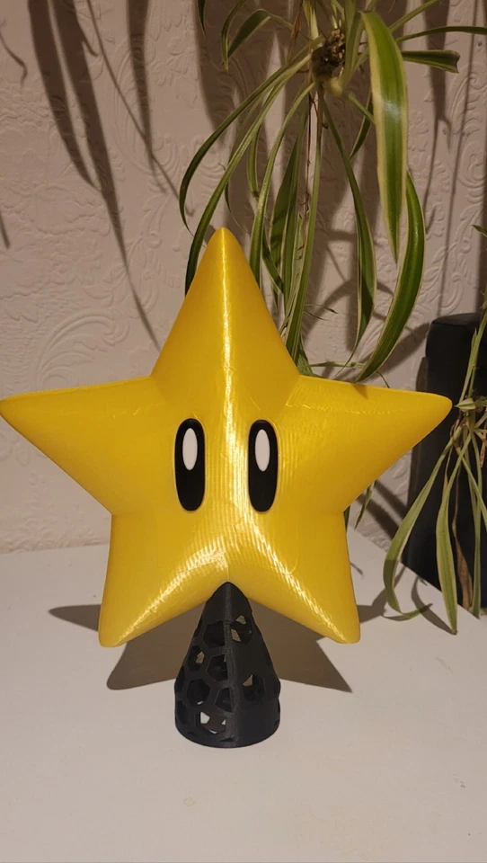 NOVELTY Super Mario Star Christmas Tree Topper 3D printed