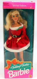 Barbie anfitriona de vacaciones edición especial 1992 Navidad 10208 vestido rojo Santa - Imagen 1 de 8