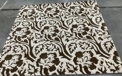 BROWN / IVORY 6'-0" x 6'-0" Back Stain Rug, Reduced Price 1172682062 SOH844A-6SQ - Image 1 of 4