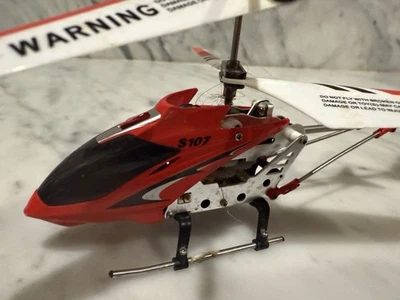 Syma S107 Red Mini RC Helicopter – Lights Up – As-Is For Parts or Repair - Image 1 of 4