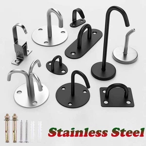 Heavy Duty Ceiling Hooks Stainless Steel Wall Mount Top Hook Hanging Hardware - Picture 1 of 21
