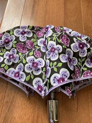 Vera Bradley Umbrella Plum Petals Retired Pattern Classic Colorful Compact - Image 1 of 4