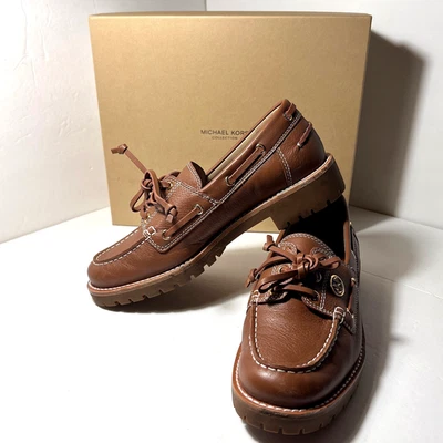 Nuevo en Caja Michael Kors Mujer Kearney Pasarela Mocasines Talla 9.5 Marrón Equipaje Foto 1 de 4