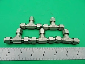 (5pcs) DK-LOC 1/4"STAINLESS DOUBLE FERRULE COMPRESSION TEE - Picture 1 of 2