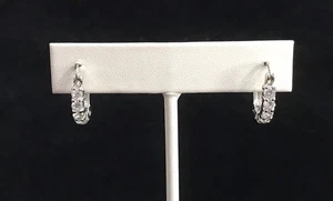 Orecchini ad anello in argento 925 con pietre trasparenti - Foto 1 di 13