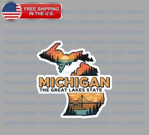 Calcomanía de vinilo Michigan parachoques recuerdo viaje A - Imagen 1 de 2