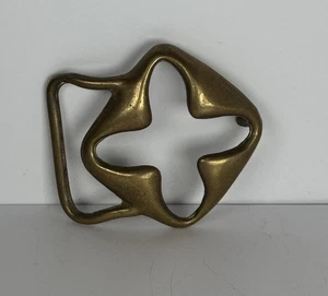 Duncan Laurie 1970s Solid Brass Belt Buckle Cross-Form Modernist 3″ VTG - Picture 1 of 8