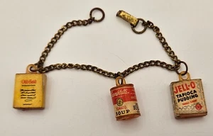 Pulsera Dije Publicidad Alimentos De Colección Jell-O Campbells Oro Antiguo - Imagen 1 de 9