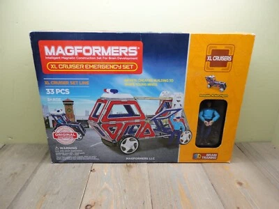 Magformers XL Cruisers 33 Piece Emergency Vehicles Complete Set In Box Preowned - Image 1 of 4