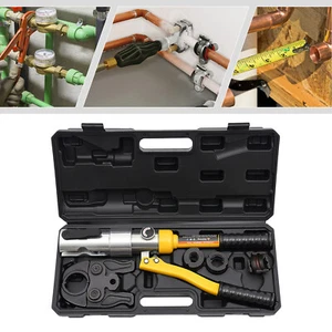PEX Hydraulic Copper Tube Crimping Tool Kit Pipe Press Crimper 1/2 Inch-1 Inch - Picture 1 of 15