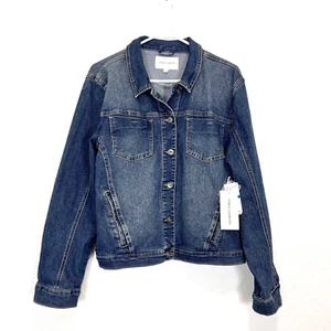 Vince Camuto Classic Trucker Denim Jacket Mood Indigo Blue Women XL - Picture 1 of 7