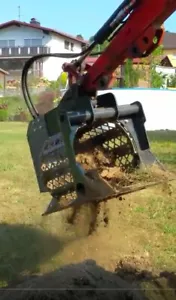 Siebschaufel, Sieblöffel für Minibagger und Bagger mit Schnellwechsler MS 01 03 - Bild 1 von 5