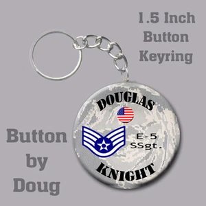 Air Force Personalized Key Ring/ Bag Tag featuring Name and Rank of Choice - Picture 1 of 2
