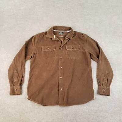 Quiksilver Waterman Shirt Men Medium Brown Pinwale Corduroy Long Sleeve Casual Z - Image 1 of 4