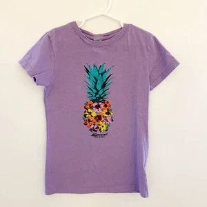 Kauai Hawaii Purple T Shirt Girl Large Pineapple Graphic Print - Picture 1 of 9