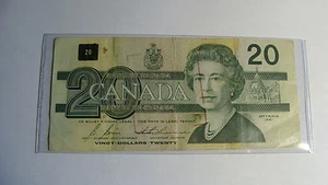 BANK OF CANADA -   OTTAWA 1991 -  TWENTY 20 DOLLARS - PAPER CURRENCY -  CANADIAN - Picture 1 of 2