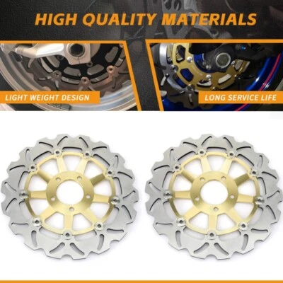 2 GOLD Front Brake Rotors for Kawasaki ZX-6R NINJA 600 1998-2001 ZX-9R 1998-1999 - Image 1 of 4