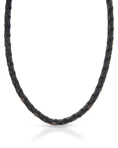 MONEDA Elegante Collar Unisex en Cuero Marrón y Plata de Ley 925 20 pulgadas Foto 1 de 1