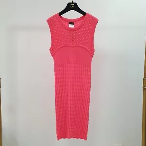 Chanel Pink Textured Knit Dress Sz.36 - Picture 1 of 5