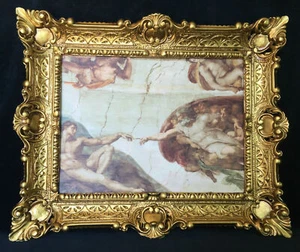 Die Erschaffung Adams Gemälde von Michelangelo 56x46 Gerahmte Gemälde - Bild 1 von 7