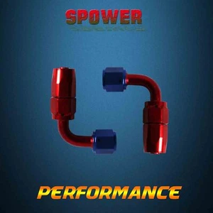 2Pcs AN6 90° Swivel Hose End Fitting Adapter Red Blue Aluminum alloy Universal - Bild 1 von 8