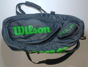 Wilson Tour V Confezione da 15 Borsa da Tennis Nera e Lime - Foto 1 di 7