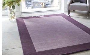 Origin Borders Contemporary Hand Tufted Pure Luxury Wool Rug Mauve 4 Sizes - Picture 1 of 3