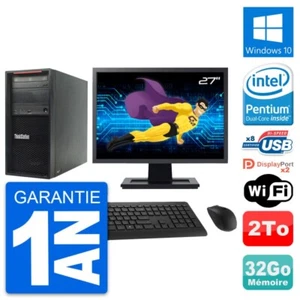 PC Tour Lenovo P300 Ecran 27" Intel G3220 RAM 32Go Disque 2To Windows 10 Wifi - Afbeelding 1 van 6