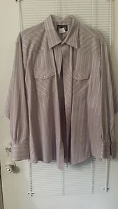 MENS WRANGLER LAVENDER WESTERN PEARL SNAP LONG SLEEVE XXLSHIRT FREE SHIPPING - Picture 1 of 4