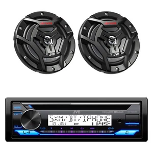 JVC Single DIN Marine Bluetooth Stereo CD Receiver, 2x 6.5" 150W Black Speakers - Picture 1 of 4