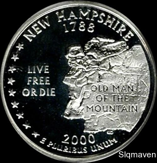 2000 S 90% Silver New Hampshire State Quarter Deep Cameo Gem Proof No Reserve - Image 1 of 1