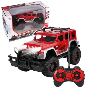 Kids Red Remote Control High Speed Off Road Big Wheels Truck Toy Car With Lights - Picture 1 of 19