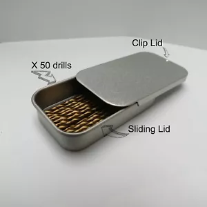 HSS Drill Bits 1mm 1.5mm 2mm 2.5mm 3mm Range Tins of 50 QUALITY TIN FOR DRILLS - Picture 1 of 15